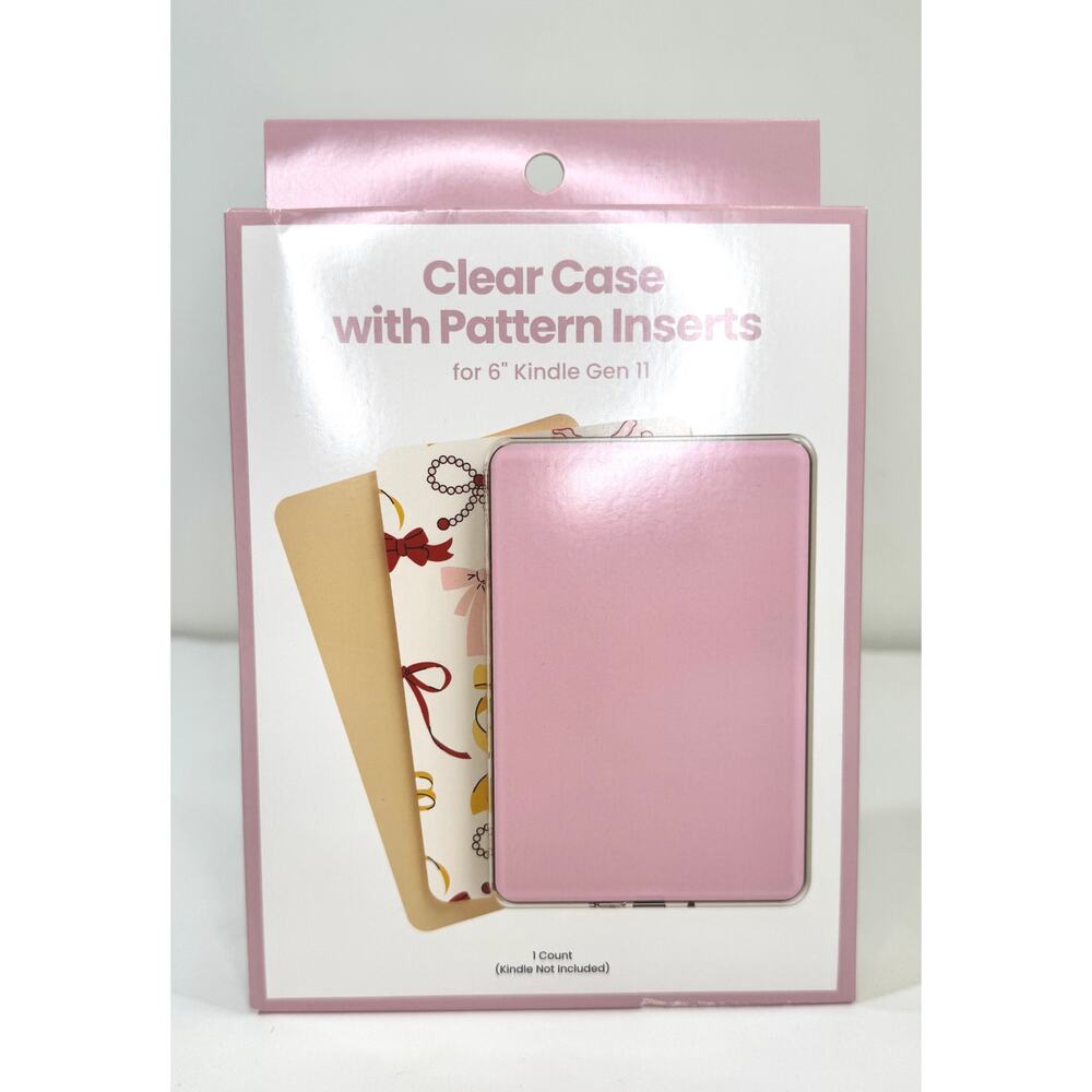 Clear Case for 6” Kindle Gen 11 w/ Pattern Inserts 💖 Brand New